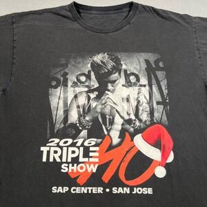 Justin Bieber 2016 Tour T-Shirt L Triple Show Britney Spears Backstreet Boys